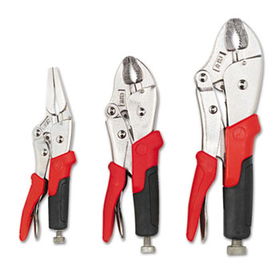 Great Neck 92047 - Three-Piece Locking Plier Set, Steel, w/Built-In Wire Cutterneck 