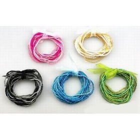 13 Line Seed Bead 5 Color Mixed Bracelets Case Pack 12line 