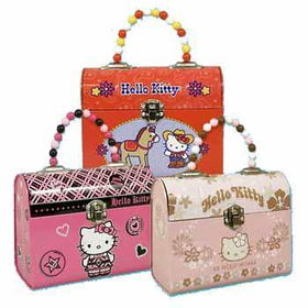 Hello Kitty Dome-Shape Tin Lunch Box With A Handle Case Pack 72kitty 