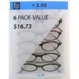 EyeMagine 6 Pack Reading Glasses +2.00 Case Pack 60eyemagine 