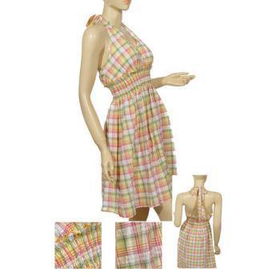 Ladies Plaid Print Dress with Support Cups Case Pack 6ladies 