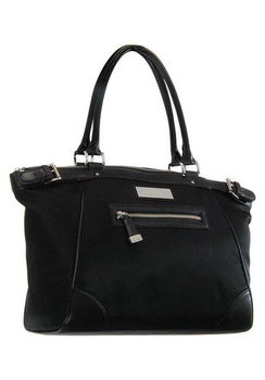 Women's Black/Noir Dual Handle Nylon Satchelwomen 