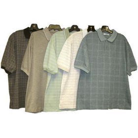 Mens Jacquard Short Sleeves Polo Shirts Case Pack 48mens 