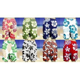 Men's Swim Trunks With Floral Print & Lining Case Pack 48men 