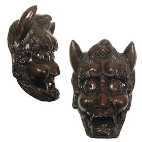 Brown Japanese Mythological Oni Maskbrown 