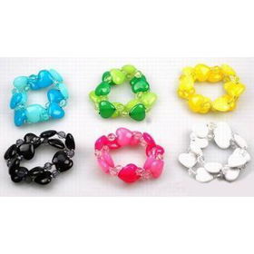 2 Line Opaque And Frosty Heart Bead Bracelet Case Pack 12line 