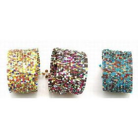 18 Line Acrylic Multi Seed Bead Cuff Bracelet Case Pack 12line 