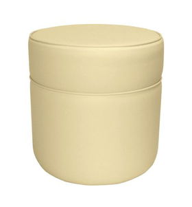 Ivory Vinyl Tall Round Non-storage Ottomanivory 