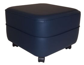 Square Navy Vinyl Non-storage Ottomansquare 