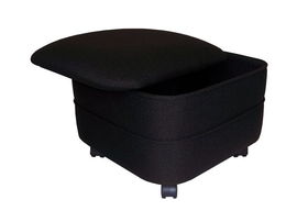 Ebony Fabric Square Storage Ottomanebony 