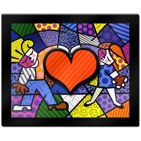 Heart Kids by Britto - 3-D Laminated Wall Ready Art 33 x 28heart 