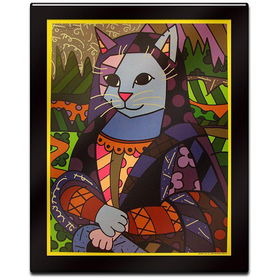 Mona the Cat by Britto Laminated Wall Ready Art  26 x 31mona 