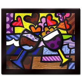 Wine Glasses by Britto - 3-D Laminated Wall Art  29 x 36wine 