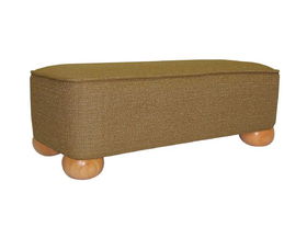 Caramel Fabric Footstool With 2" Bun Feetcaramel 