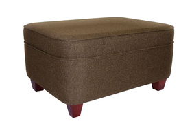 Chestnut Fabric Jumbo Rectangle Ottoman with 4" Square Dark Wood Legschestnut 