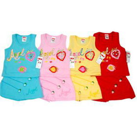 Girls 2 Piece Half Skirt, Half Short Outfit Case Pack 24girls 