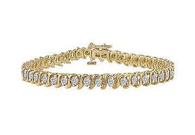 Diamond S Bracelet : 14K Yellow Gold - 3.00 CT Diamondsdiamond 