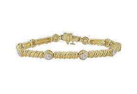 Rope Link Diamond Bracelet : 14K Yellow Gold - 0.50 CT Diamondsrope 