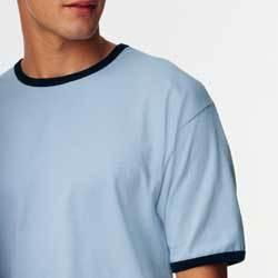 Hanes ringer tee Color: LIGHT BLUE / DEEP NAVY Lhanes 