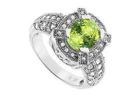 Green Cubic Zirconia Sterling Silver Ringgreen 