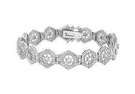 Cubic Zirconia Sterling Silver Braceletcubic 