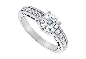 Diamond Engagement Ring : 14K White Gold  1.25 CT Diamonds - Ring Size 9.0diamond 