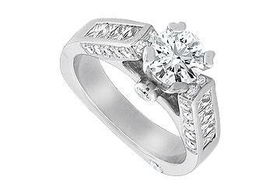 Diamond Engagement Ring : 14K White Gold  2.50 CT Diamonds - Ring Size 9.0diamond 