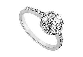 Diamond Engagement Ring : 14K White Gold - 1.00 CT Diamonds - Ring Size 9.0diamond 