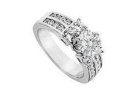 Diamond Engagement Ring : 14K White Gold - 2.00 CT Diamonds - Ring Size 9.0diamond 