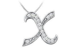 Script X Diamond Initial Pendant : 14K White Gold - 0.35 CT Diamondsscript 