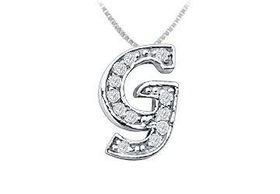 Script G Diamond Initial Pendant : 14K White Gold - 0.20 CT Diamondsscript 