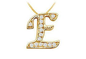 Script E Diamond Initial Pendant : 14K Yellow Gold - 0.25 CT Diamondsscript 