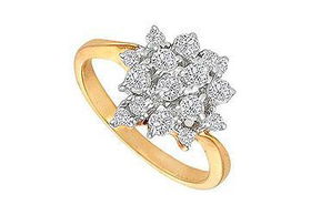 Diamond Flower Ring : 10K Yellow Gold - 0.33 CT Diamondsdiamond 