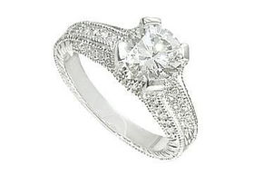 CZ Sterling Silver Engagement Ringsterling 