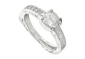 CZ Sterling Engagement Silver Ringsterling 