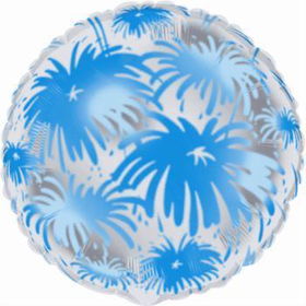 18" Mylar Balloon - Blue Fireworks - Clear Case Pack 24mylar 