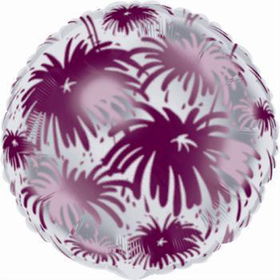 18" Mylar Balloon - Red Fireworks - Clear Case Pack 24mylar 