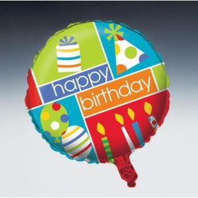 18" Mylar Balloon - Retro Birthday Case Pack 24mylar 