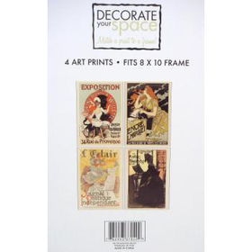 4 Pack Prints 8x10 French Poster Art Case Pack 72prints 