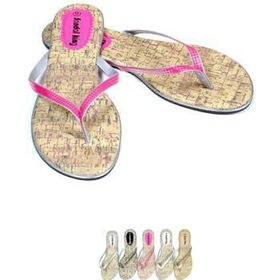 Ladies Assorted Sandals - Cork w/Metallic Trim Case Pack 36ladies 