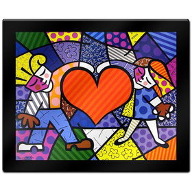 Heart Kids by Britto - Laminated Wall Ready Art 33 x 28heart 