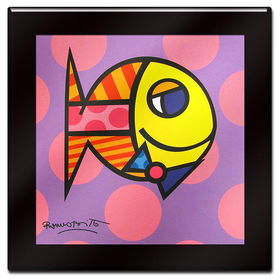 Striped Fish by Britto -12 x 12 Laminated Wall Ready Artstriped 