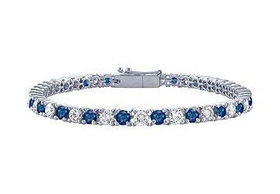 Sapphire and Diamond Tennis Bracelet : Platinum - 1.00 CT TGWsapphire 