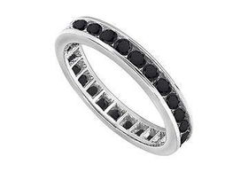 Black Diamond Eternity Band : 14K White Gold - 1.00 CT Diamonds - Ring Size 9.5black 