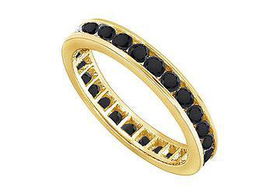 Black Diamond Eternity Band : 14K Yellow Gold - 2.00 CT Diamonds - Ring Size 9.5black 