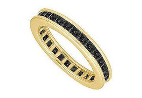 Black Diamond Eternity Band : 14K Yellow Gold  2.00 CT Diamonds - Ring Size 9.5black 