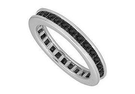 Black Diamond Eternity Band : 14K White Gold  2.00 CT Diamonds - Ring Size 9.5black 