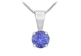 Tanzanite Solitaire Pendant : 14K White Gold - 1.00 CT TGWtanzanite 