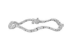 Diamond Swirl Bracelet : 14K White Gold - 3.00 CT Diamondsdiamond 