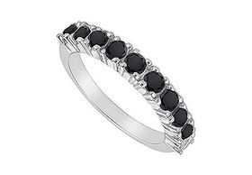 Black Diamond Ring : 14K White Gold - 1.00 CT TGW - Ring Size 9.0black 